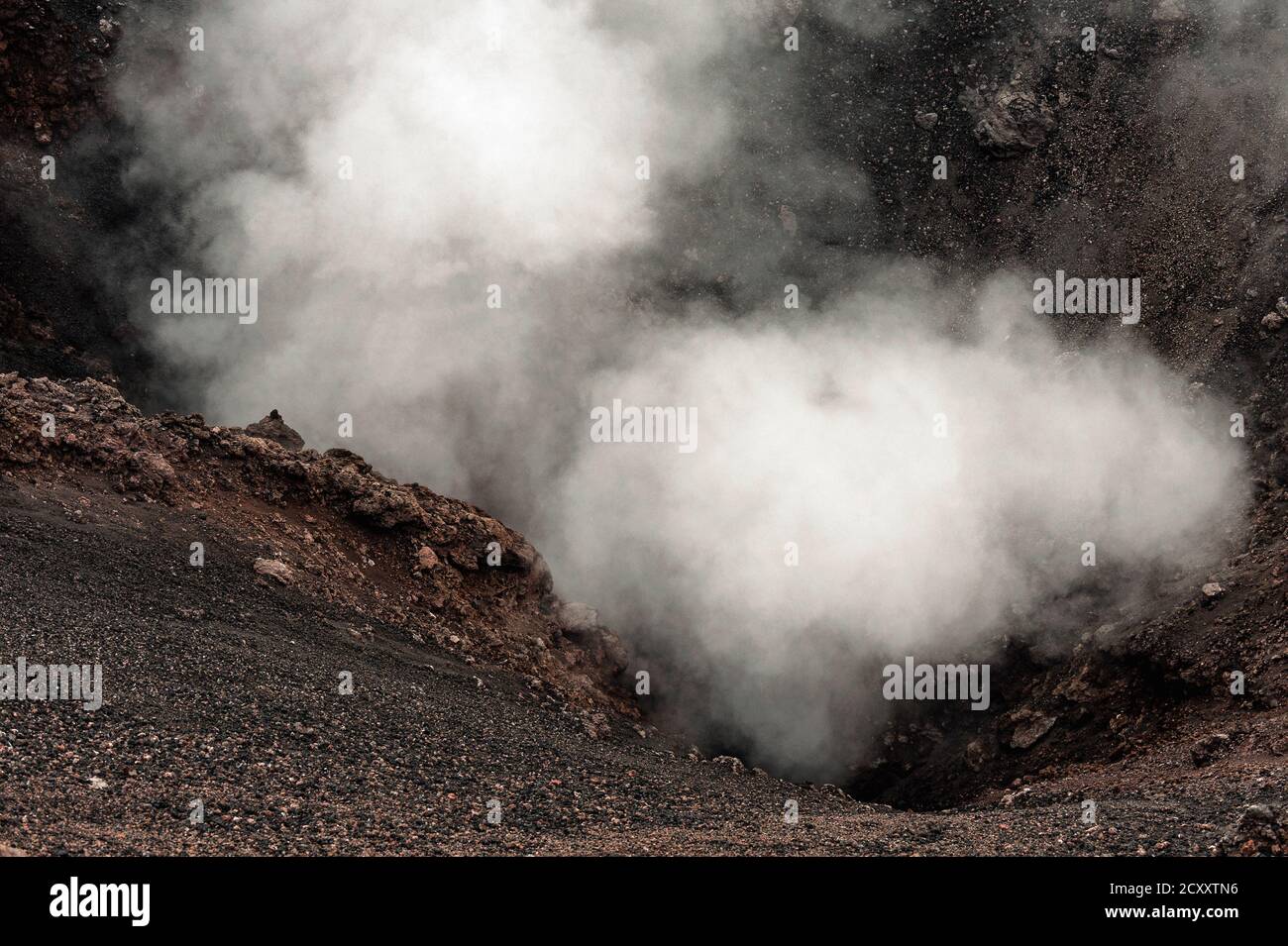 Tourists exploring areas below the highly dangerous summit of Mount