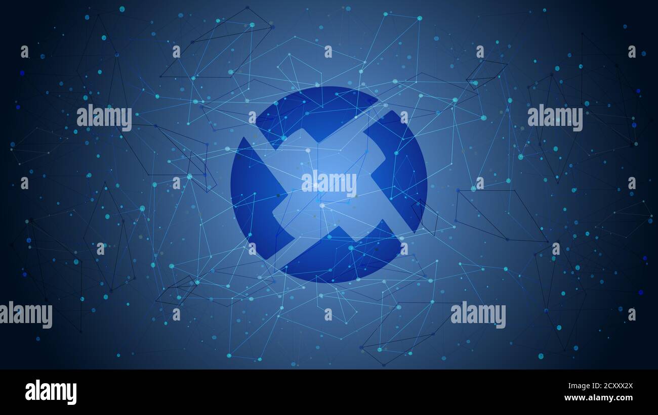 0x ZRX token symbol of the DeFi project cryptocurrency theme on a blue  polygonal background. Cryptocurrency logo icon. Decentralized finance  programs Stock Photo - Alamy