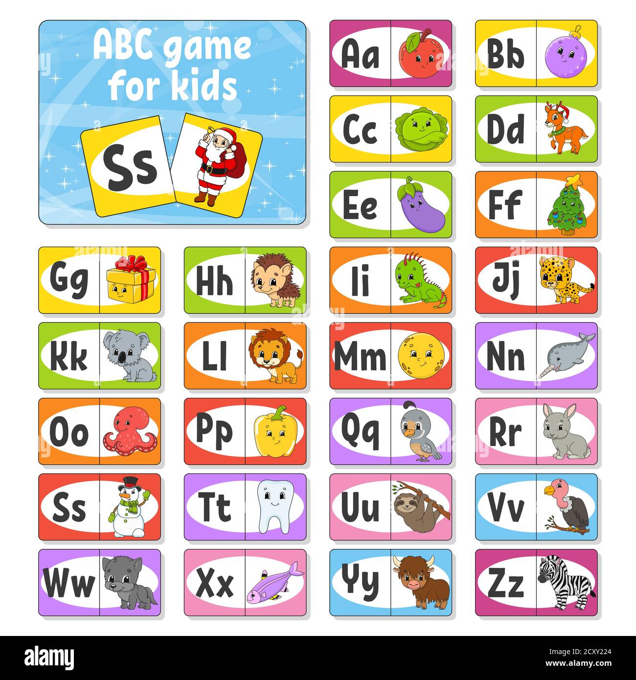 Set Abc Flash Cards Alphabet For Kids Learning Letters Education