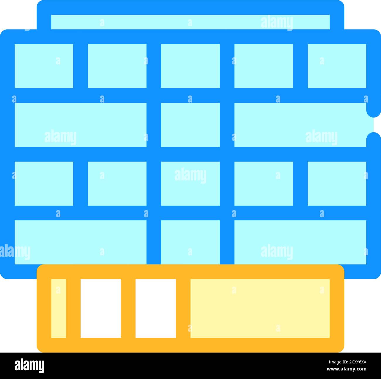 business center color icon vector flat illustration Stock Vector Image ...