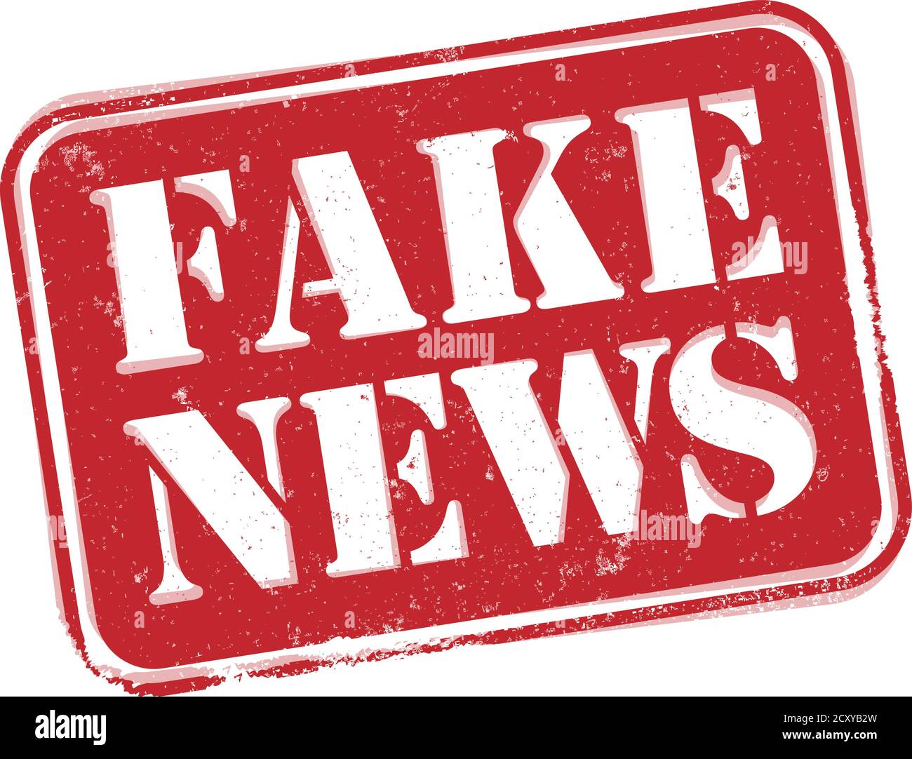 red grungy FAKE NEWS label or stamp isolated on white background vector illustration Stock Vector