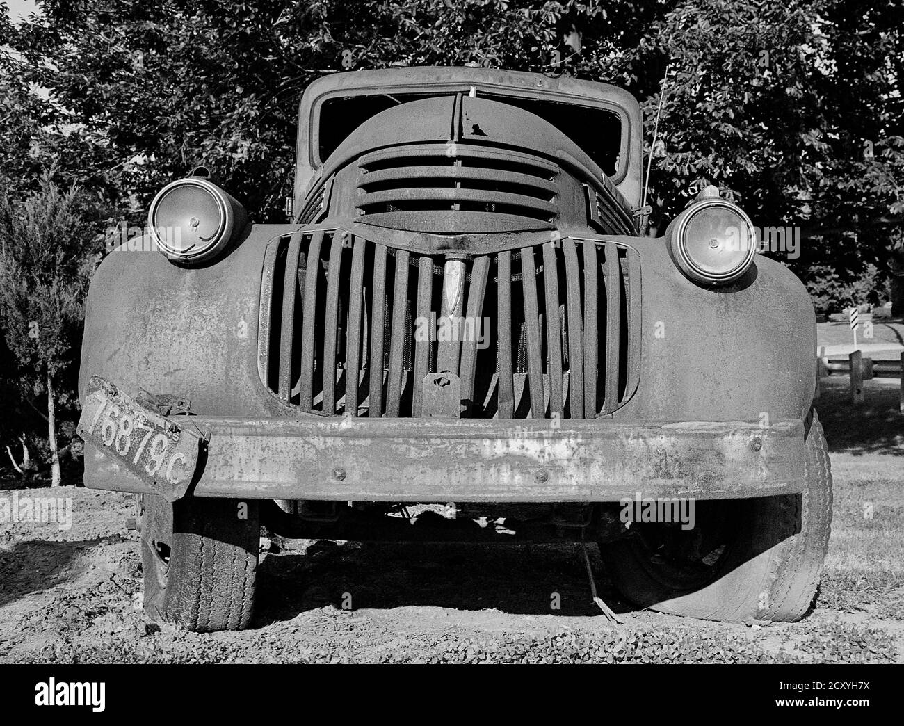 1940 Era Vintage Rusty Chevy Truck Front Grill Stock Photo