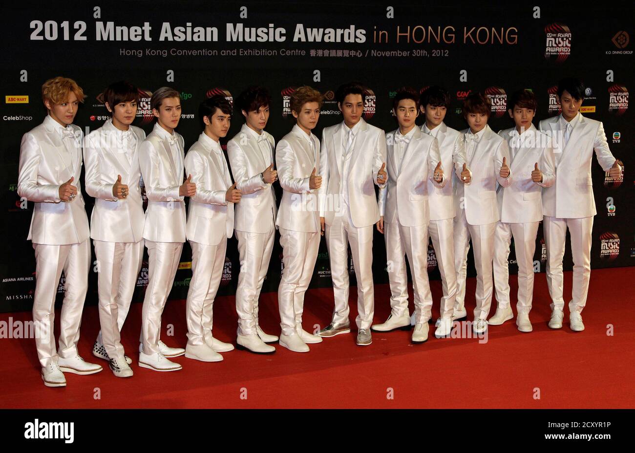 Members Of South Korean Chinese Pop Groups Exo K And Exo M Pose On The Red Carpet As They Attend The Mnet Asian Music Awards Mama In Hong Kong November 30 12 Reuters Bobby Yip China