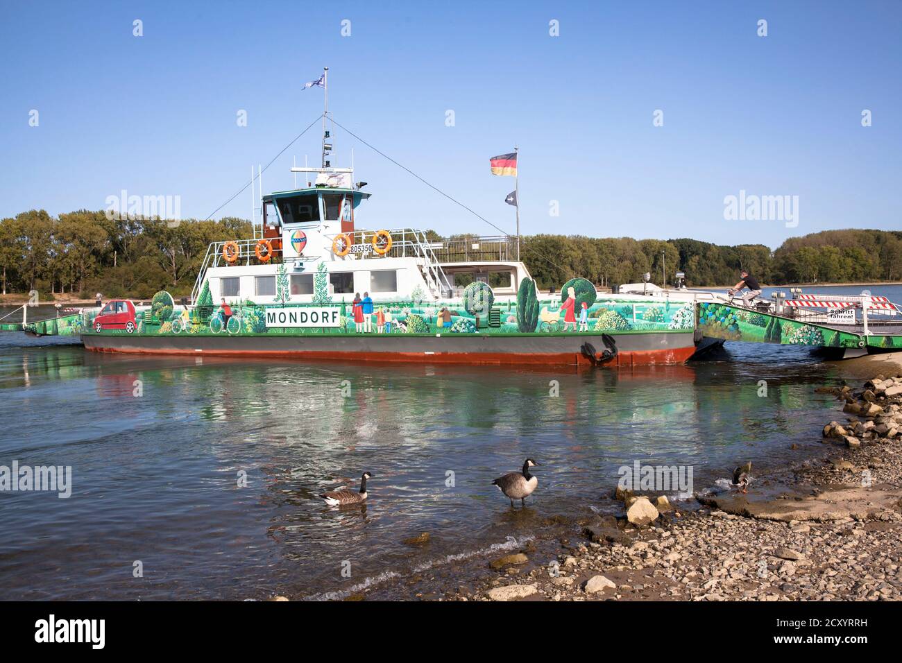 car ferry on the river Rhine between BonnGraurheindorf and