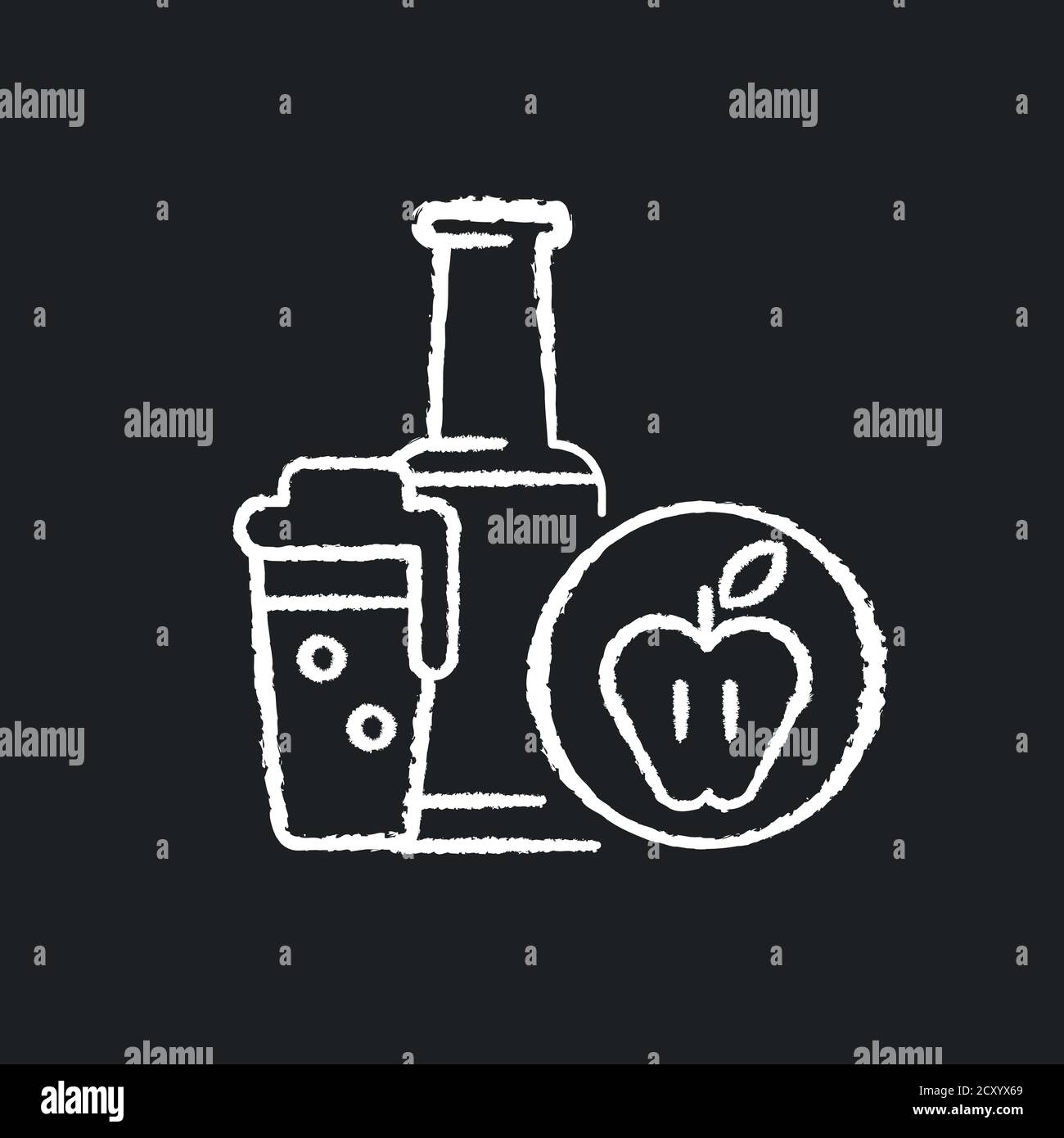 Cider chalk white icon on black background Stock Vector