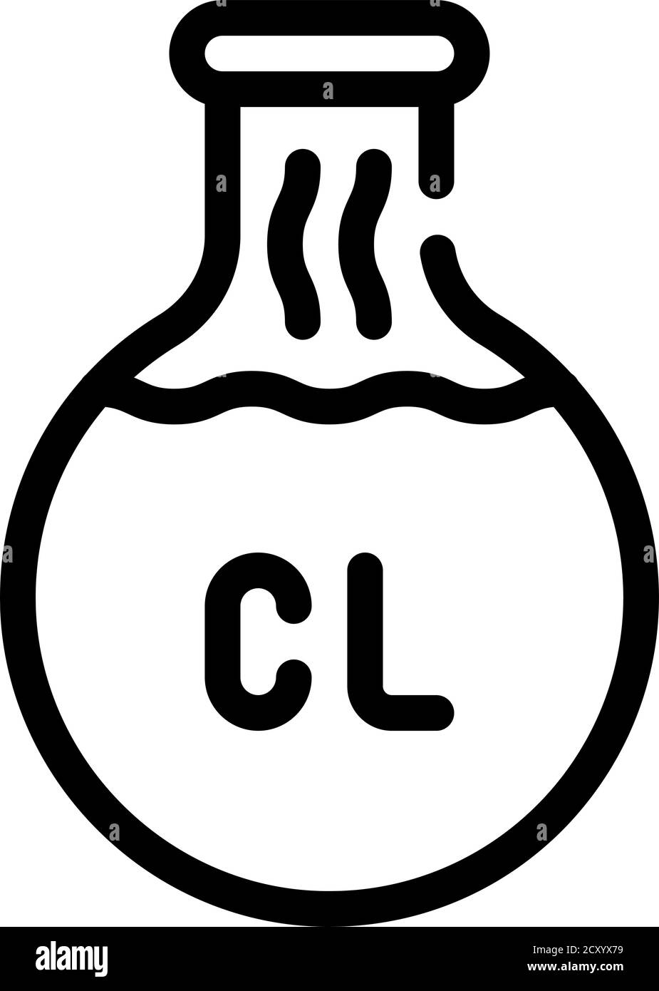 chlorine flask line icon vector black illustration Stock Vector