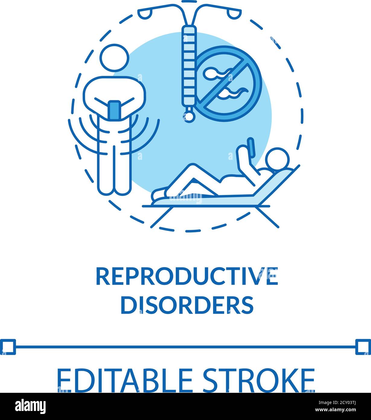 Reproductive disorders concept icon Stock Vector