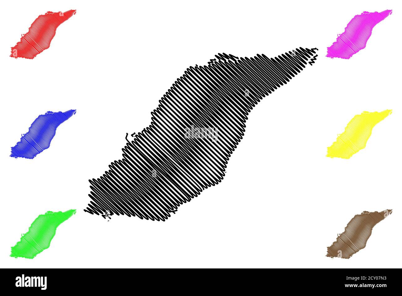 Laval City (Canada, Quebec Province) map vector illustration, scribble ...