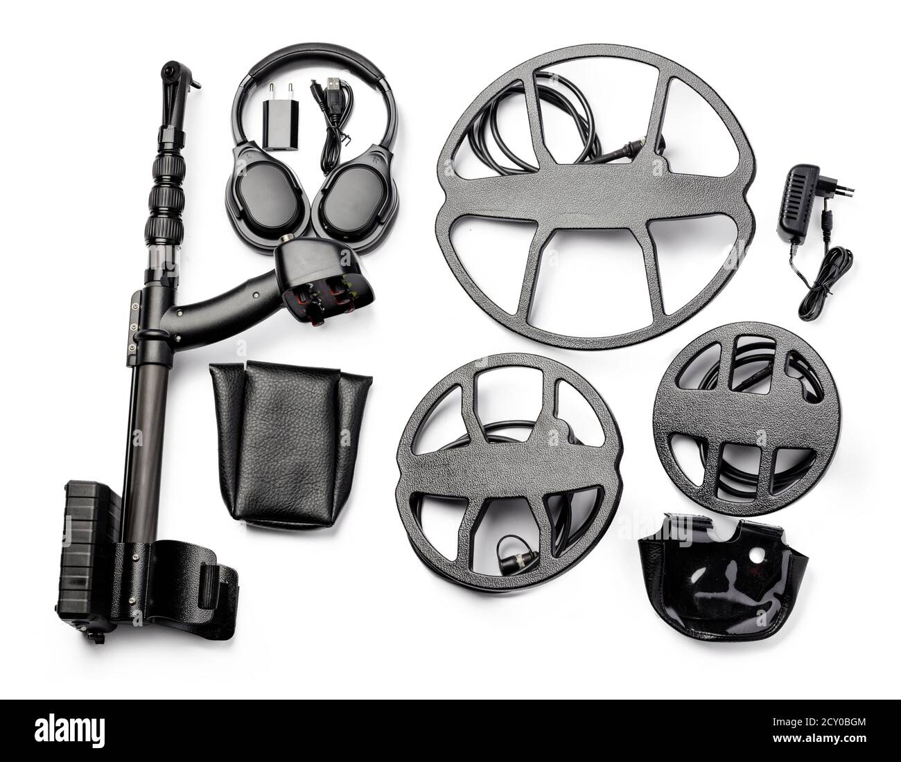 Metal detector parts isolated on white background Stock Photo Alamy