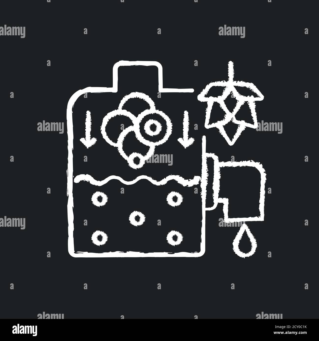 Lautering chalk white icon on black background Stock Vector