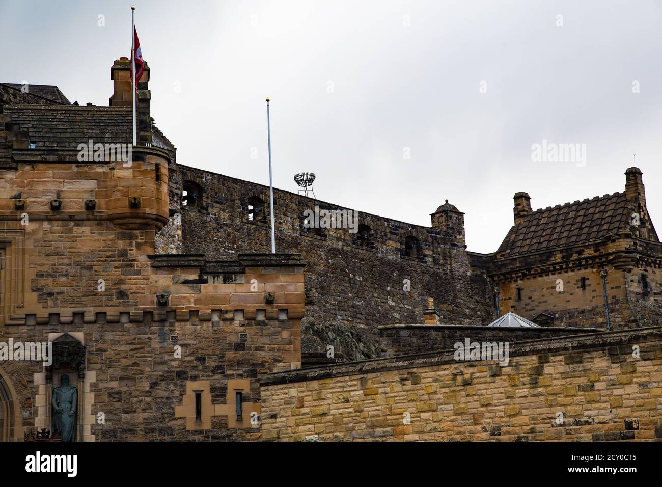 Defensive walls of medieval stone castle Stock Photo - Alamy