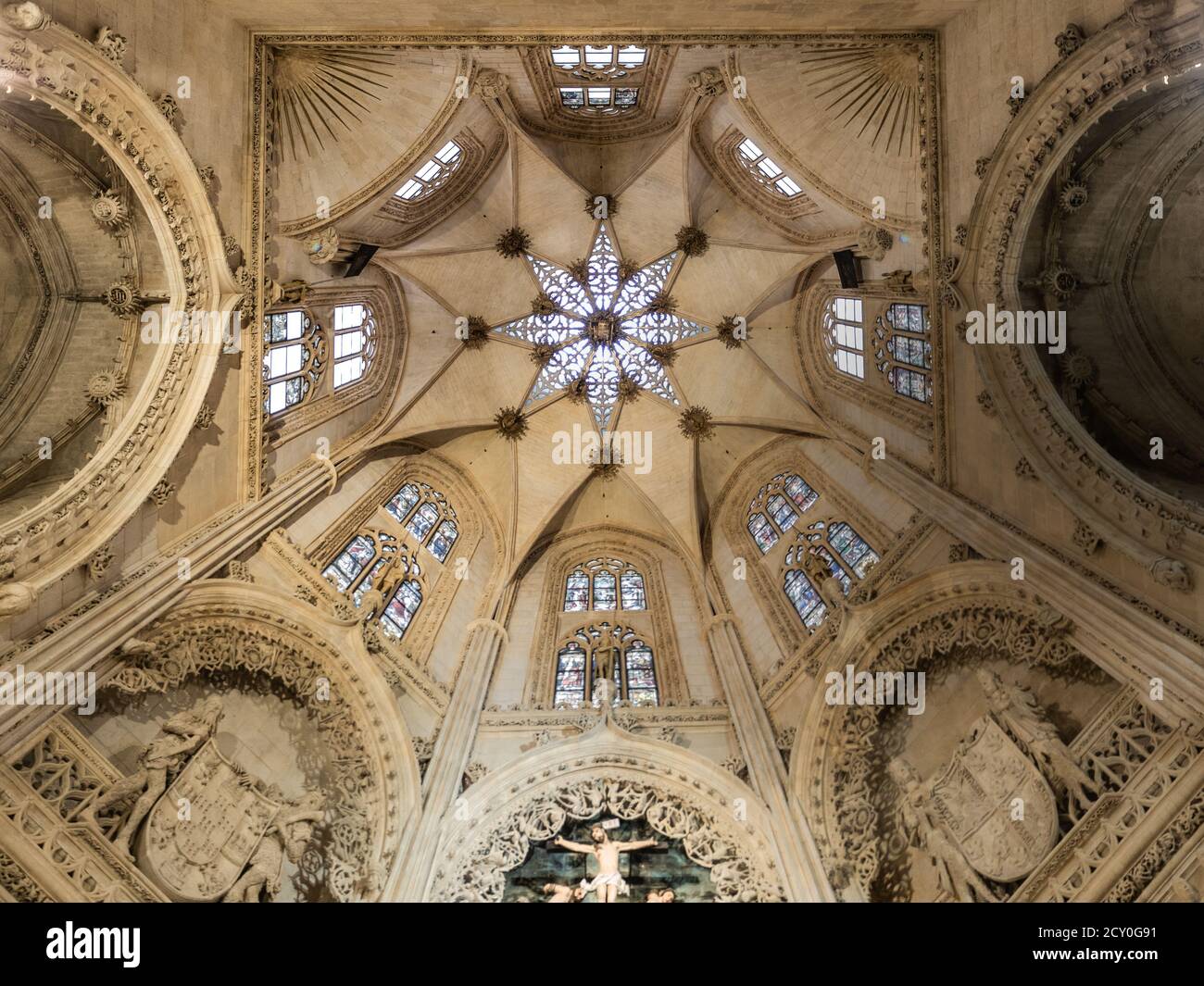 Gothic dome in Condestable's chapell in the   cathedral of Burgo Stock Photo