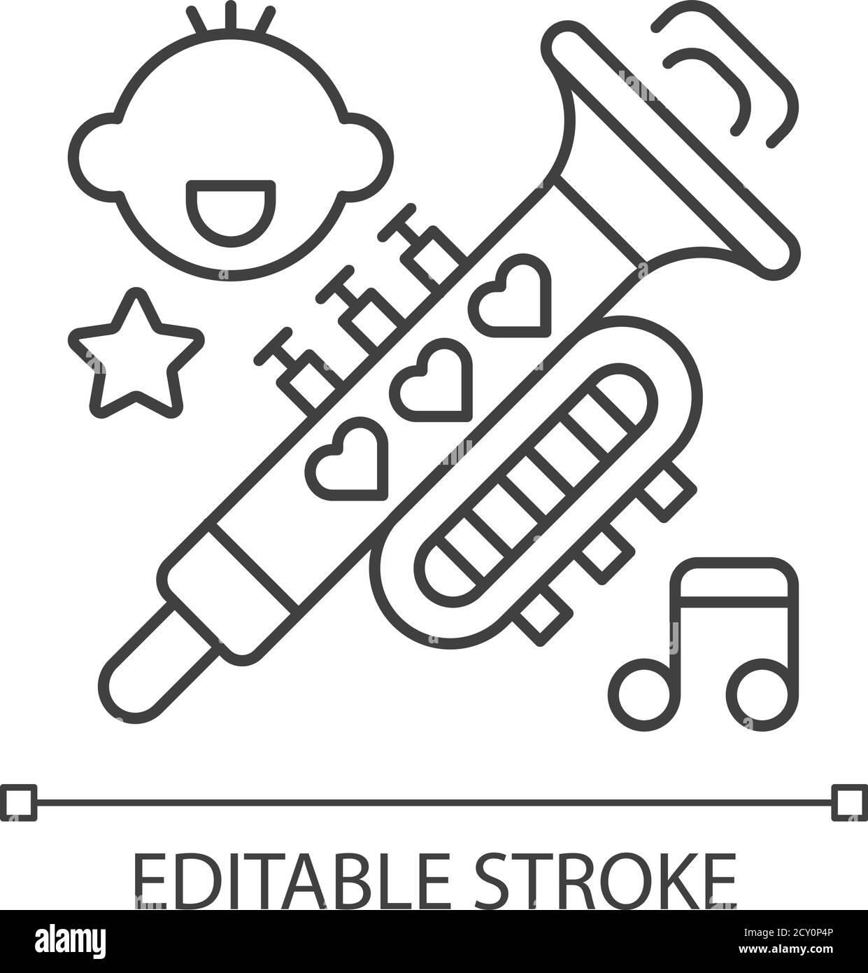 Kid music pixel perfect linear icon Stock Vector Image & Art - Alamy