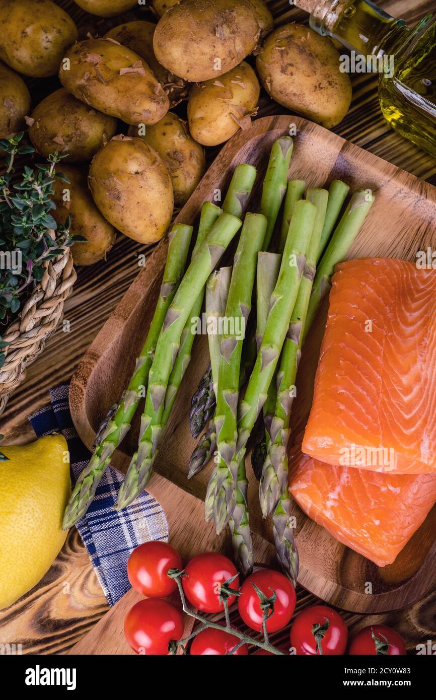 Set healthy food products hi-res stock photography and images - Alamy