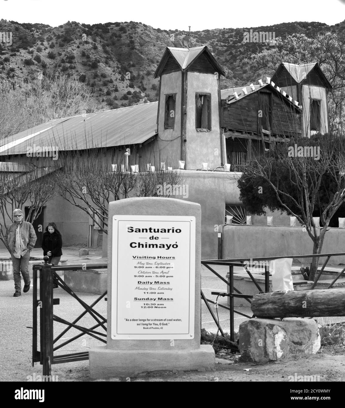 Tourists and worshipers visit the historic Santuario de Chimayo built