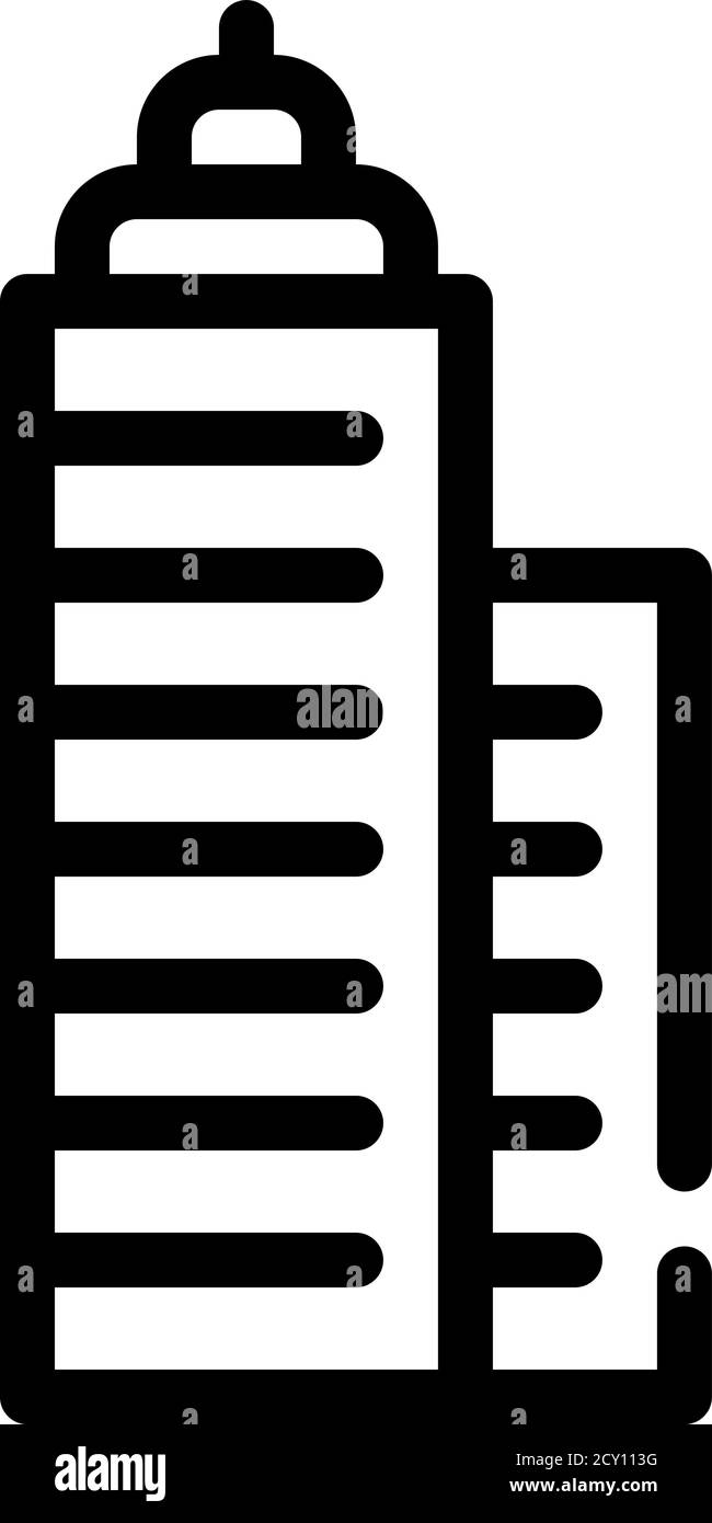 skyscraper building line icon vector black illustration Stock Vector ...