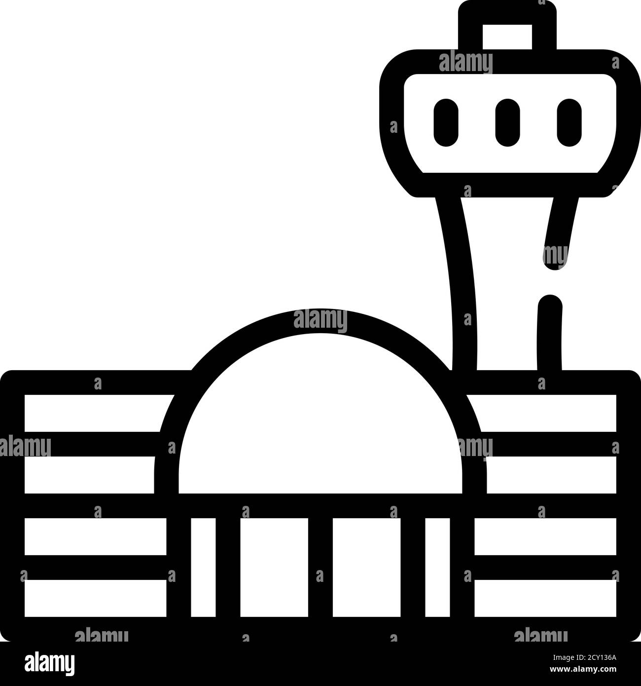 airport building line icon vector black illustration Stock Vector Image ...