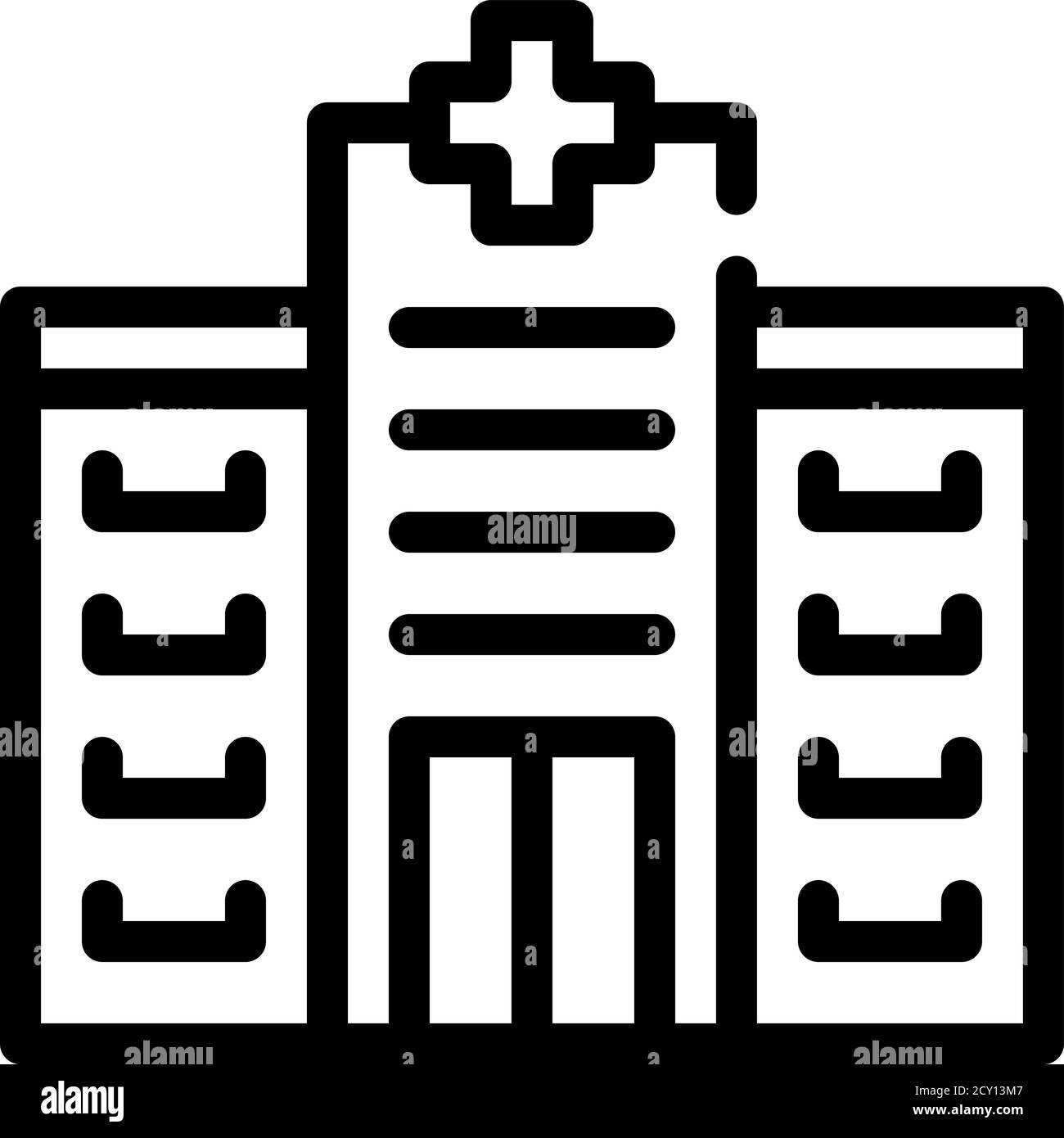 hospital building line icon vector black illustration Stock Vector ...