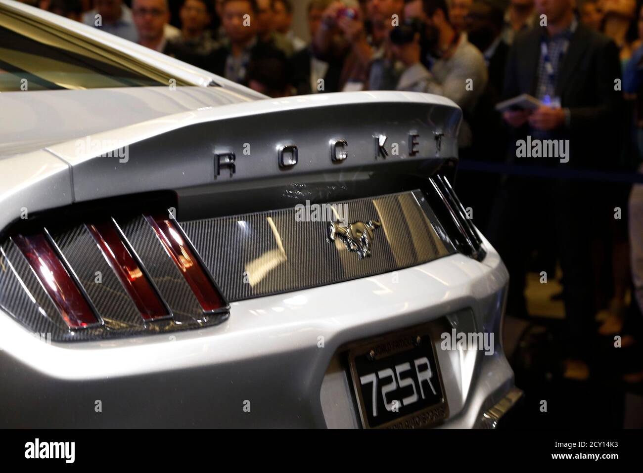 A 2015 Ford Mustang from Denmark's Henrik Fisker and California tuning company Galpin Auto Sports called 'Rocket' is unveiled at its world premiere at the Los Angeles Auto Show in Los Angeles, California November 20, 2014.  REUTERS/Lucy Nicholson (UNITED STATES) Stock Photo