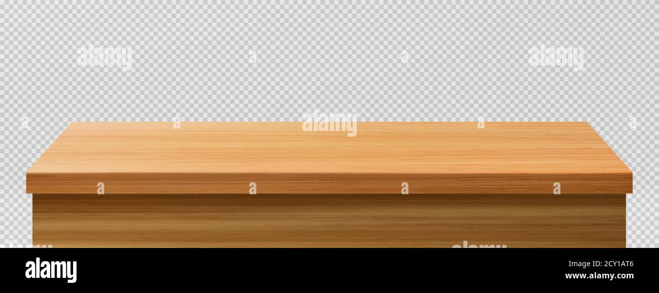 Wooden table foreground, tabletop front view, brown rustic countertop ...