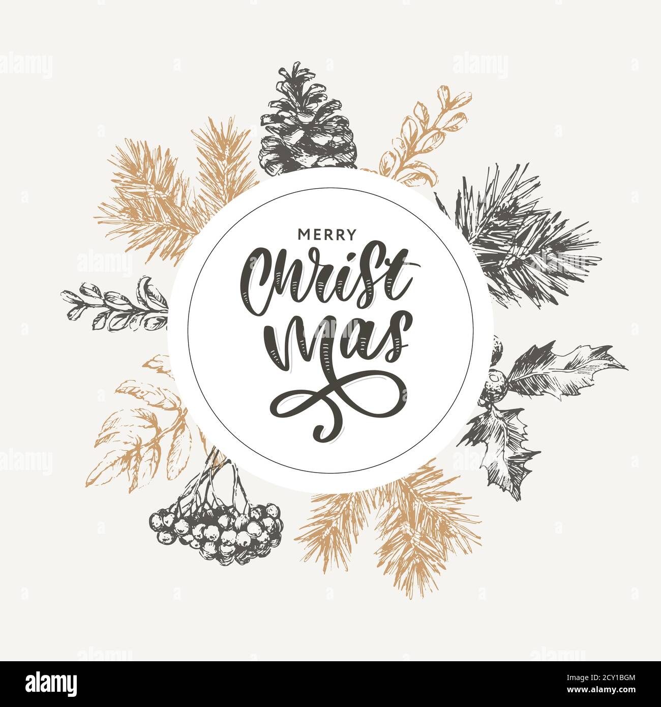 Christmas Frame Poster - Illustration. Lettering Vector illustration of ...