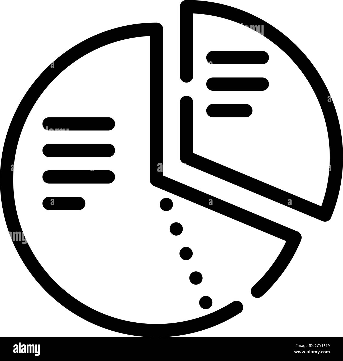 pie chart marketing analysis line icon vector illustration Stock Vector ...