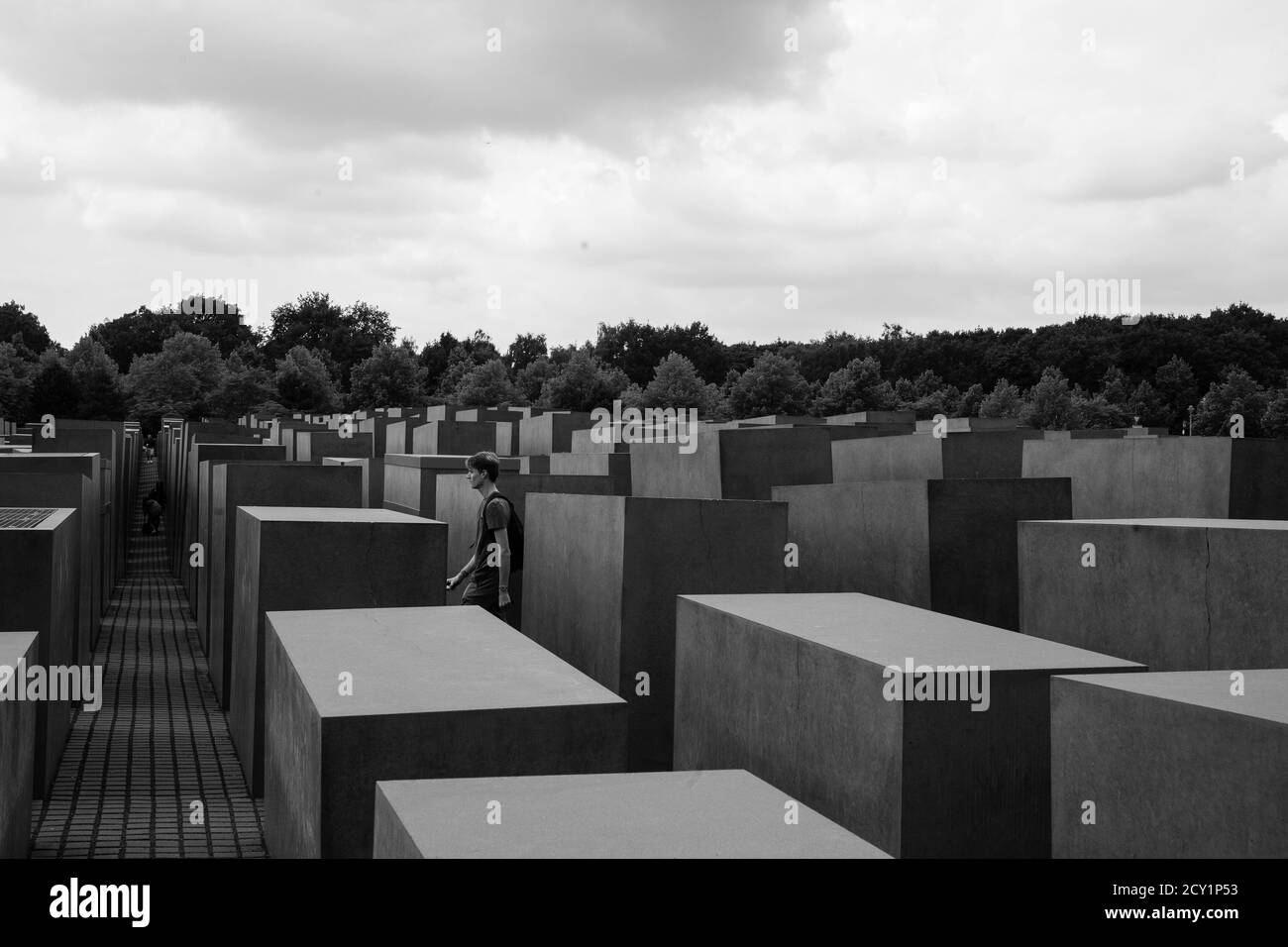 Berlin cubic block of concrete in the square Stock Photo