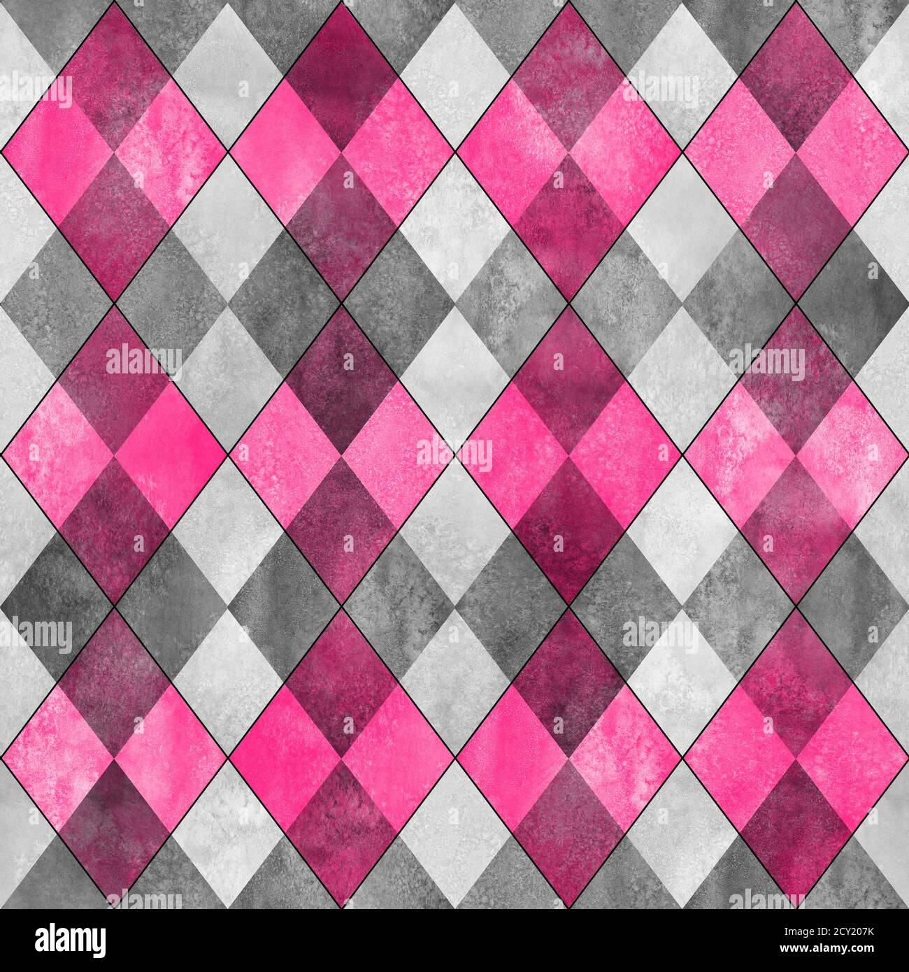 Argyle seamless plaid pattern. Watercolor hand drawn gray pink texture  background. Watercolour diamond shapes background. Print for cloth design,  text Stock Photo - Alamy
