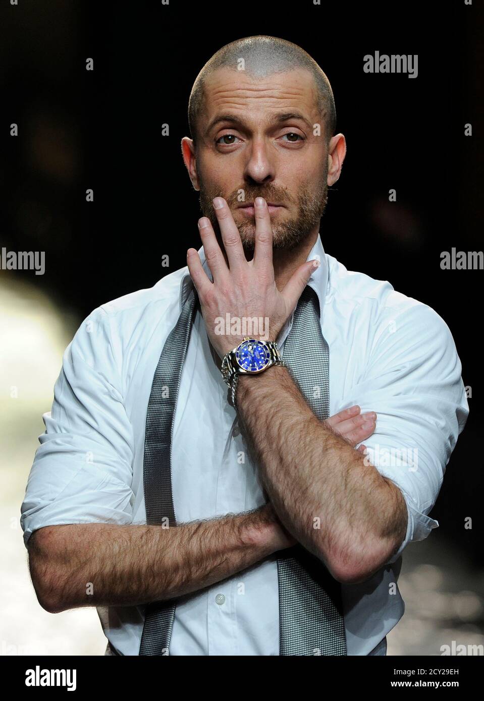 French designer Alexandre Vauthier is seen ahead of his Haute Couture  Spring-Summer 2011 fashion show in Paris January 24, 2011. REUTERS/Gonzalo  Fuentes (FRANCE - Tags: FASHION Stock Photo - Alamy