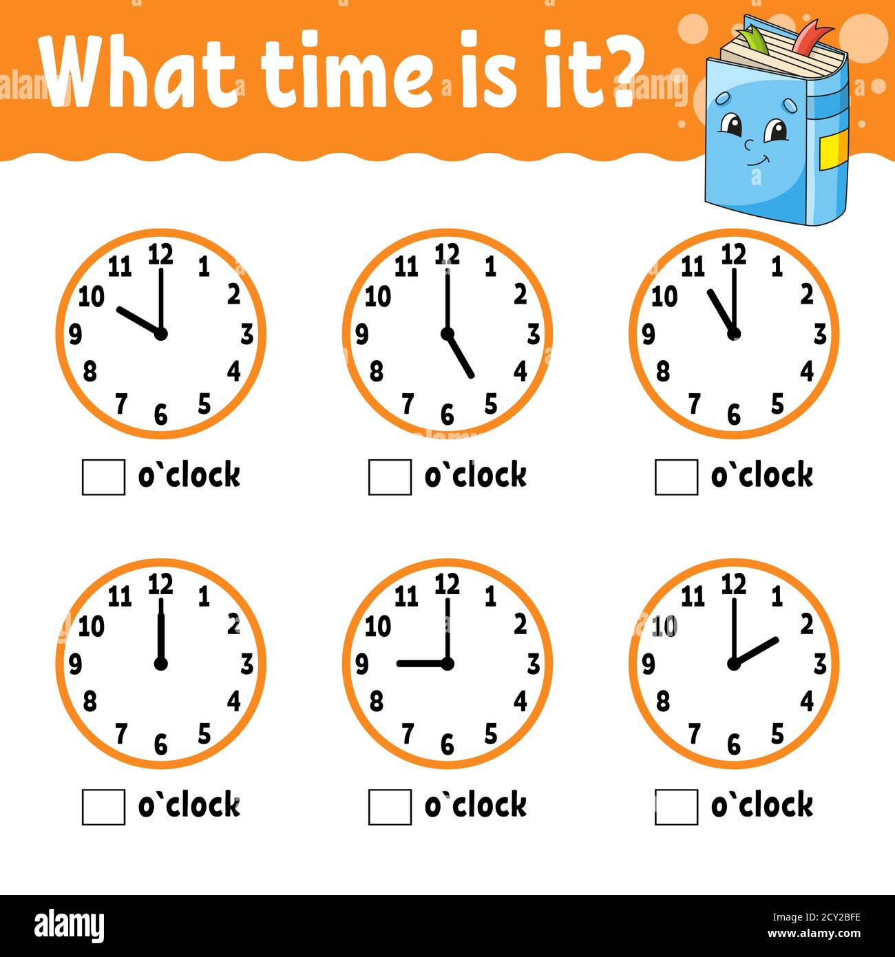 learning time on the clock educational activity worksheet for kids and toddlers game for children simple flat isolated color vector illustration in stock vector image art alamy