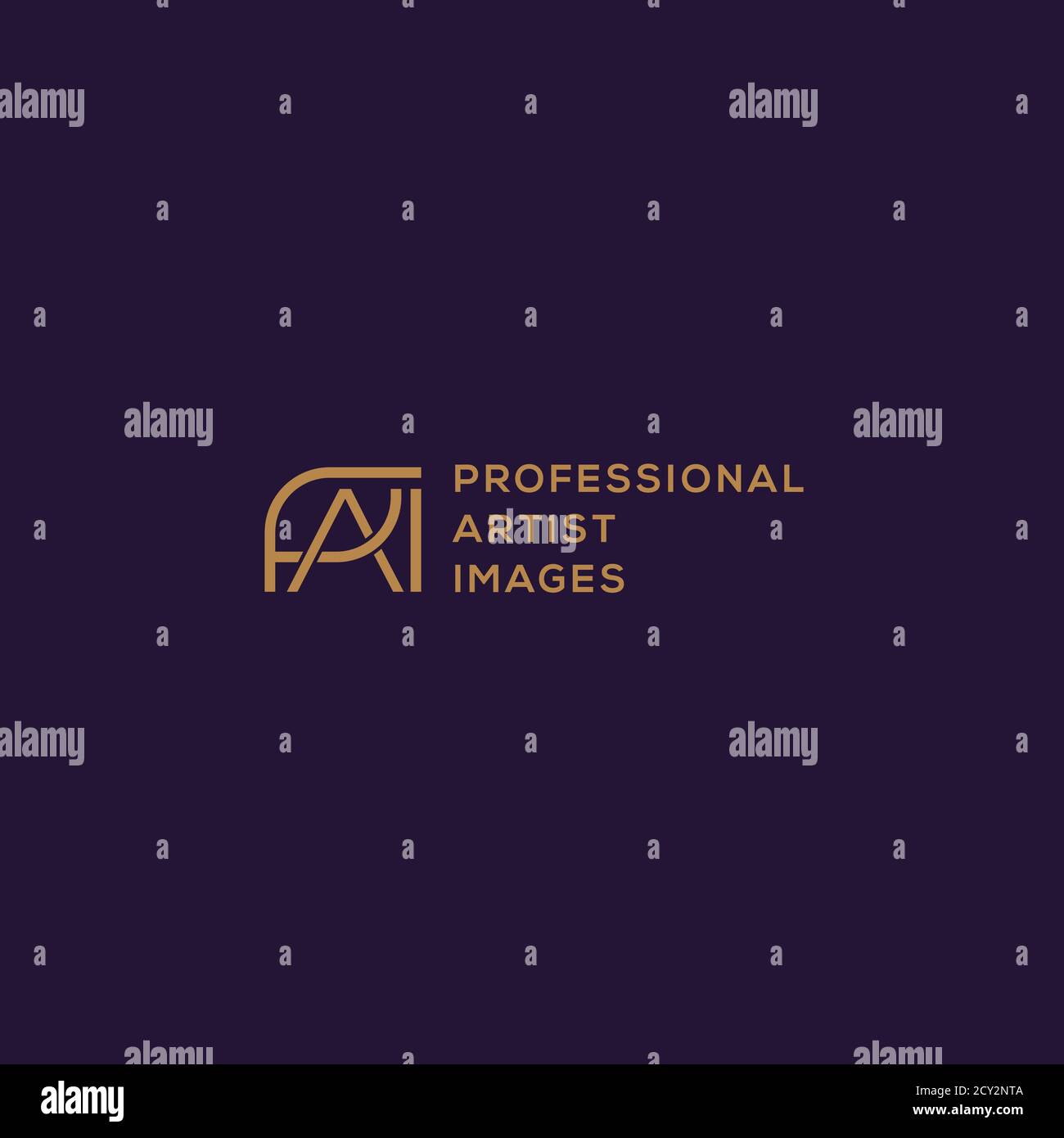 Professional artist images vector logo. P,A,I letters vector monogram Stock Vector
