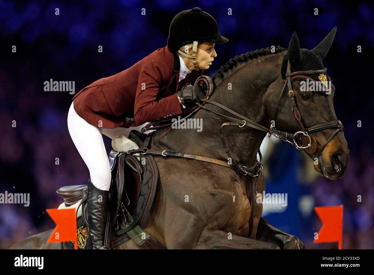 Australia's Edwina Tops-Alexander rides Guccio in the Gucci Grand Prix  during the Gucci Paris Masters International Jumping competition in  Villepinte, near Paris December 2, 2012. REUTERS/Benoit Tessier (FRANCE -  Tags: SPORT EQUESTRIANISM