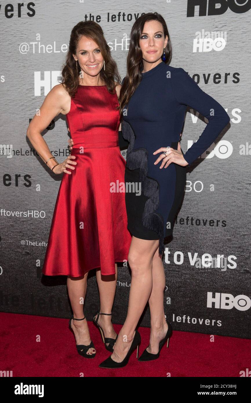 Cast members Amy Brenneman and Liv Tyler attend the season premiere of HBO's 'The Leftovers' in New York June 23, 2014. REUTERS/Andrew Kelly (UNITED STATES - Tags: ENTERTAINMENT) Stock Photo