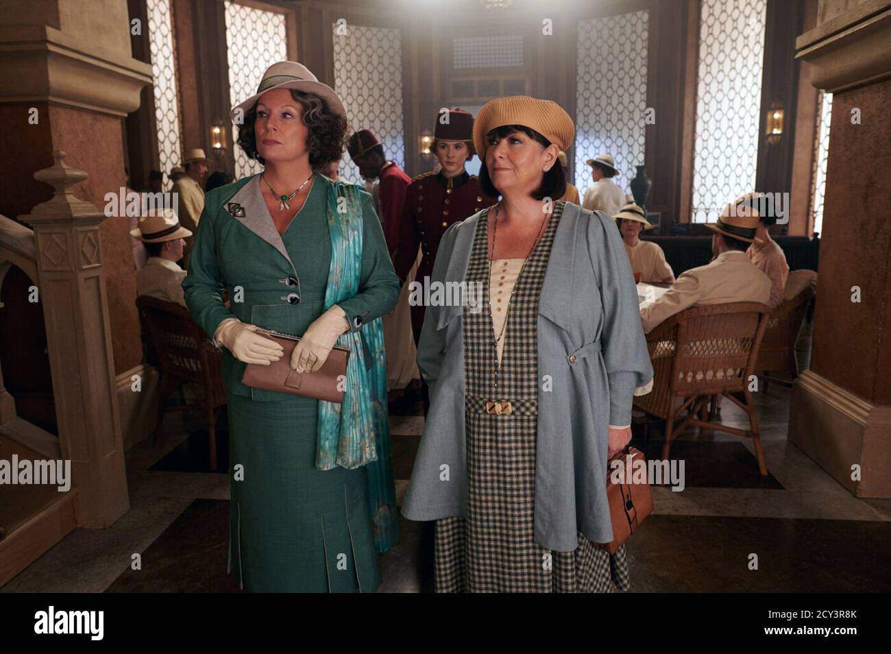 Death on the Nile is an upcoming mystery thriller film directed by Kenneth Branagh, with a screenplay by Michael Green, based on the 1937 novel of the same name by Agatha Christie.   This photograph is for editorial use only and is the copyright of the film company and/or the photographer assigned by the film or production company and can only be reproduced by publications in conjunction with the promotion of the above Film. A Mandatory Credit to the film company is required. The Photographer should also be credited when known. Stock Photo