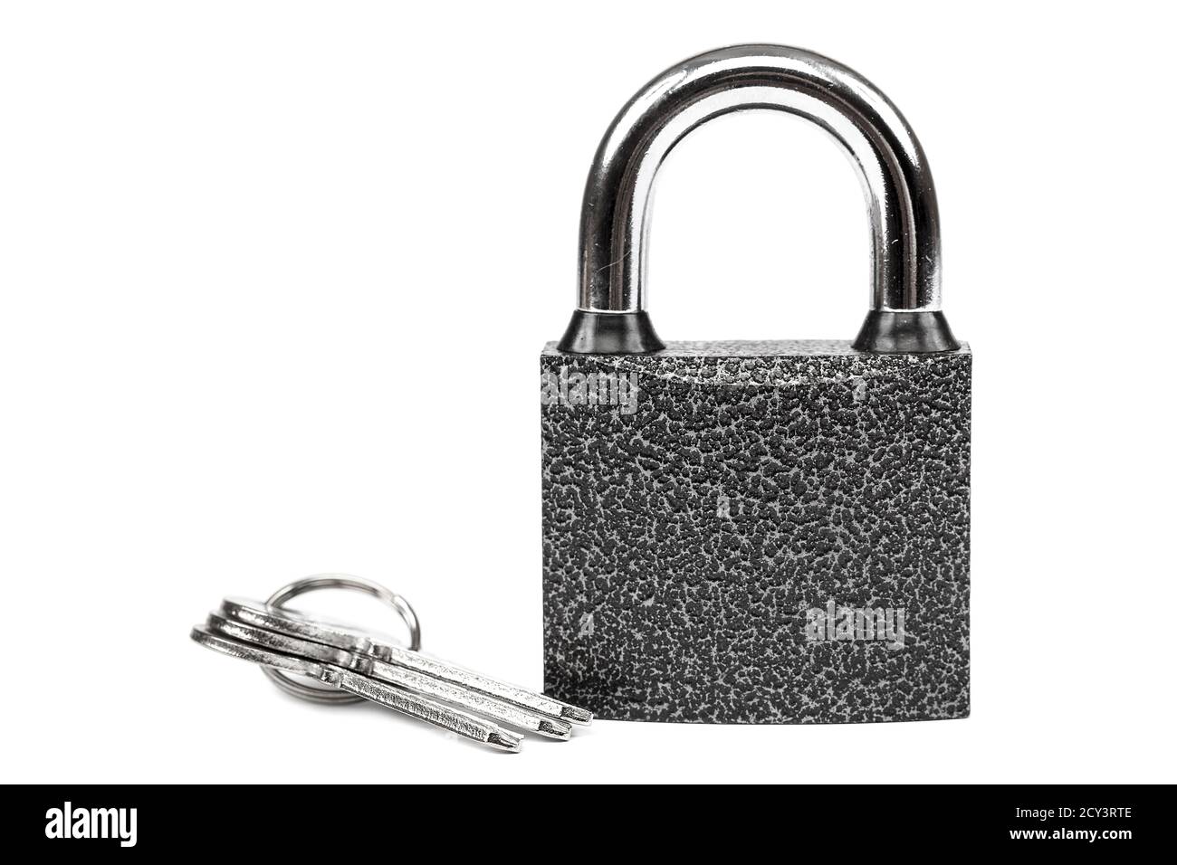 Padlock and keys isolated on white background Stock Photo - Alamy