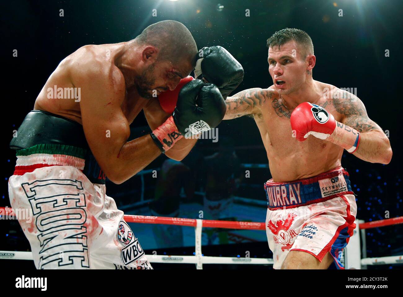 Martin Murray Of England R Punches Domenico Spada Of Italy During Their Wbc Middleweight Silver Belt Fight In Monaco October 25 14 Reuters Eric Gaillard Monaco s Sport Boxing Stock Photo Alamy