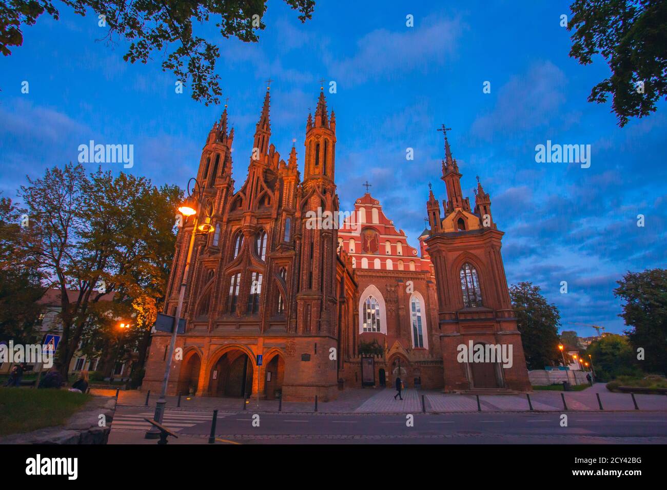 UNESCO heritage St. Anne's Church in Vilnius capital Lithuania Stock Photo