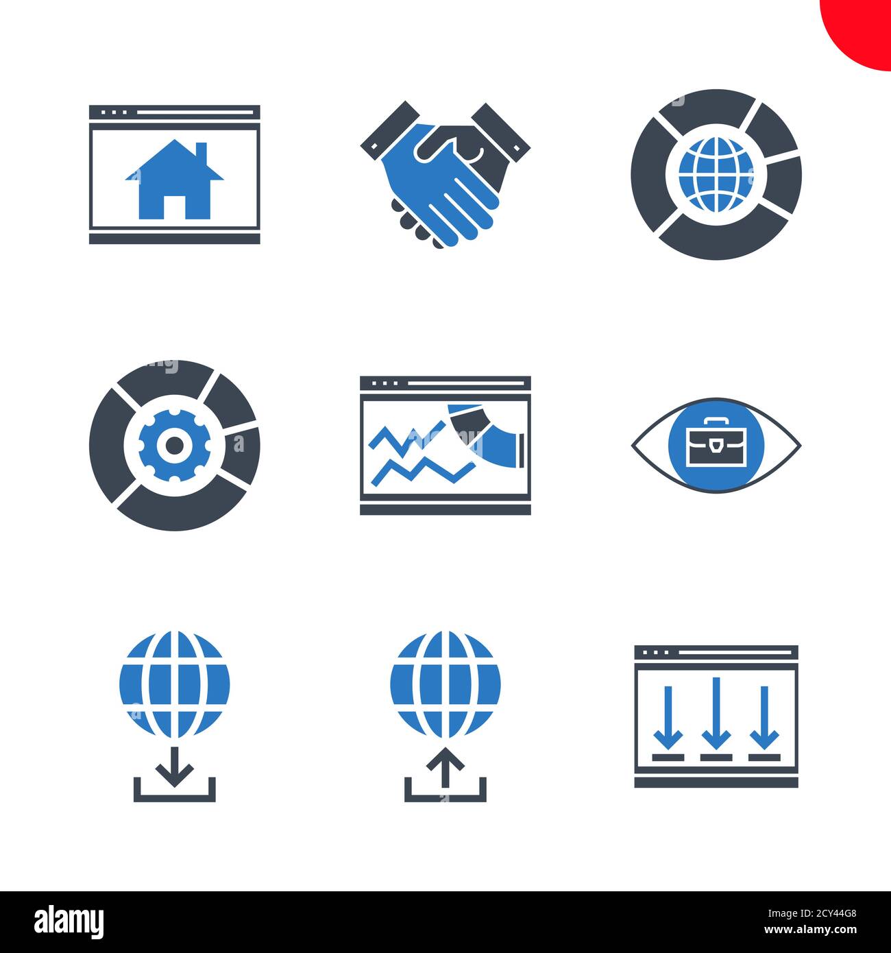 Seo and web opimization icons set Stock Vector