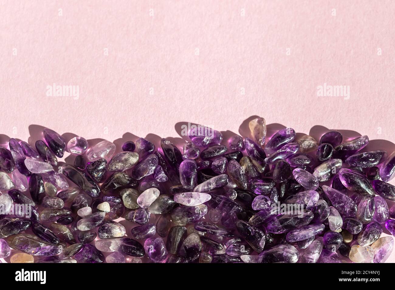 Crystal minerals on pink background. Magic Rock for Healing stones ...