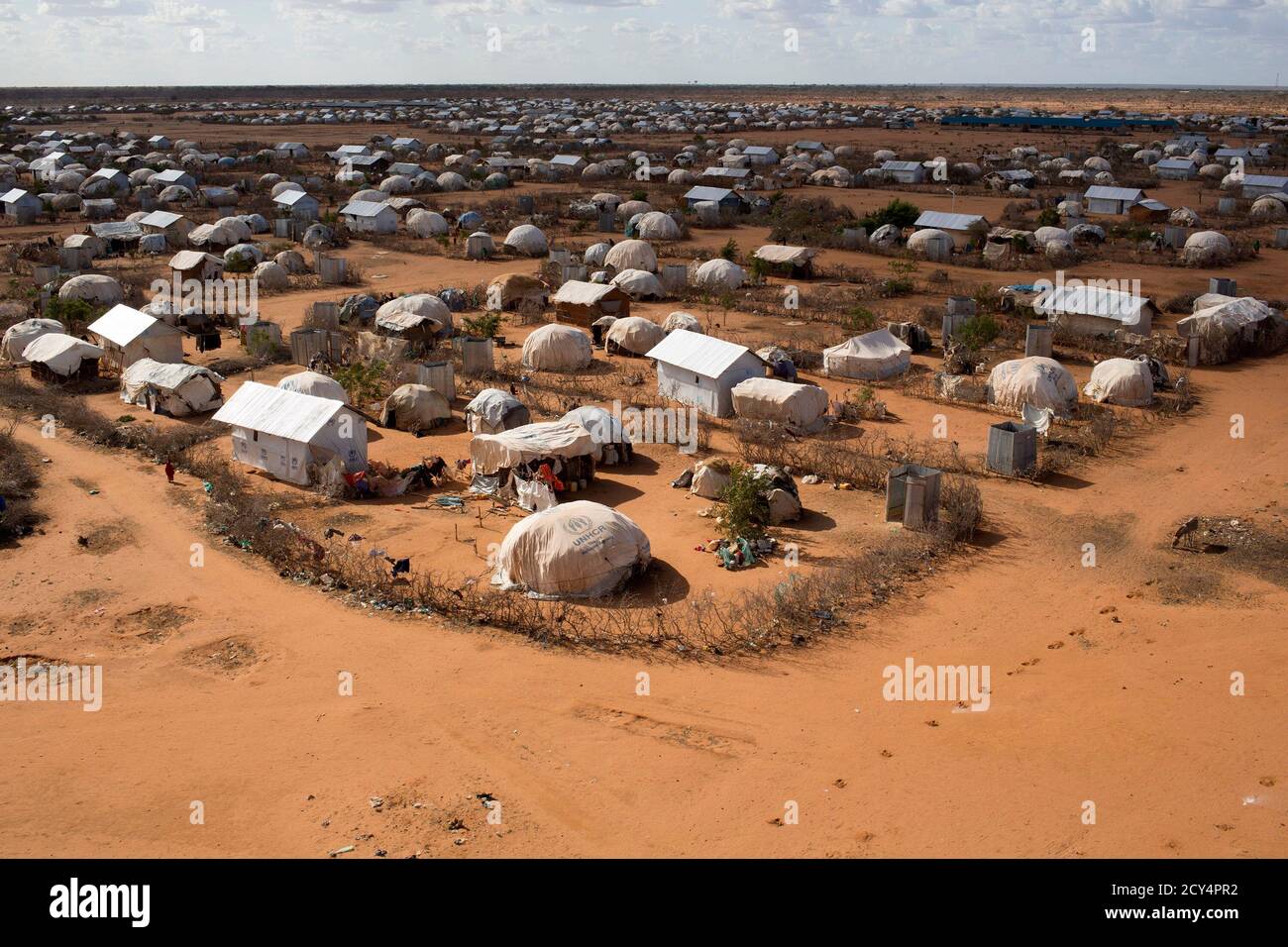 An aerial view shows an extension of the Ifo camp, one of the several refugee settlements in Dadaab, Garissa County, northeastern Kenya, October 7, 2013.   REUTERS/Siegfried Modola  (KENYA - Tags: SOCIETY IMMIGRATION POLITICS) Stock Photo