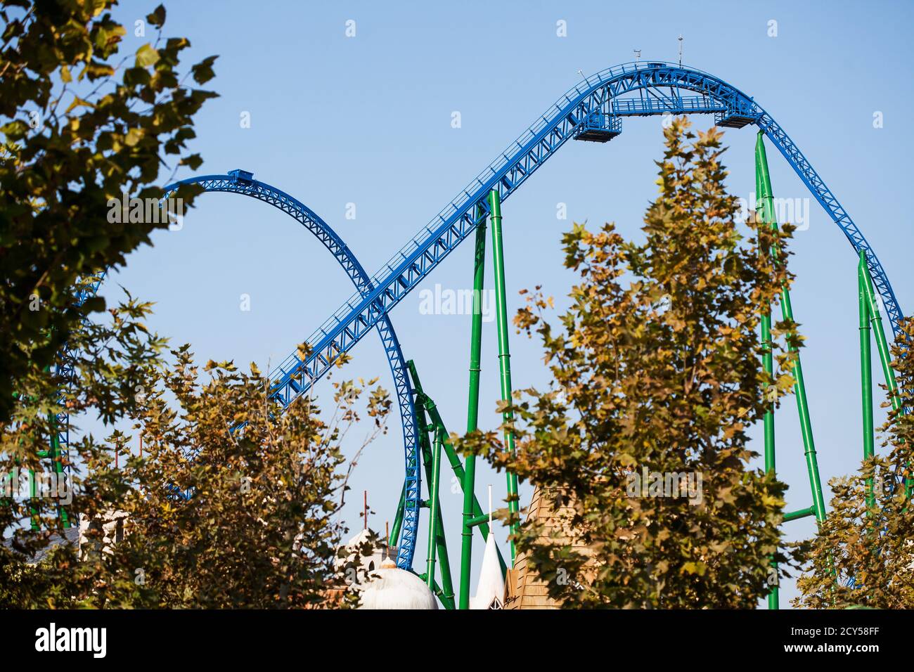 American extreme roller coaster. Amusement Park in Turkey Park of Legends  Stock Photo - Alamy