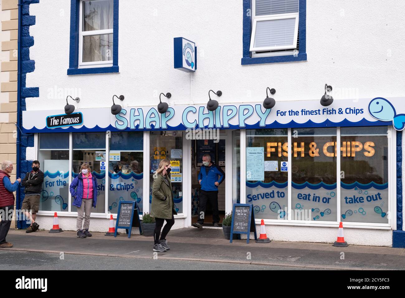 Shap Chippy, fish and chip shop - second place in the 2020 National Fish and Chip Shop of the Year -  Shap, Penrith, Cumbria, England, UK Stock Photo