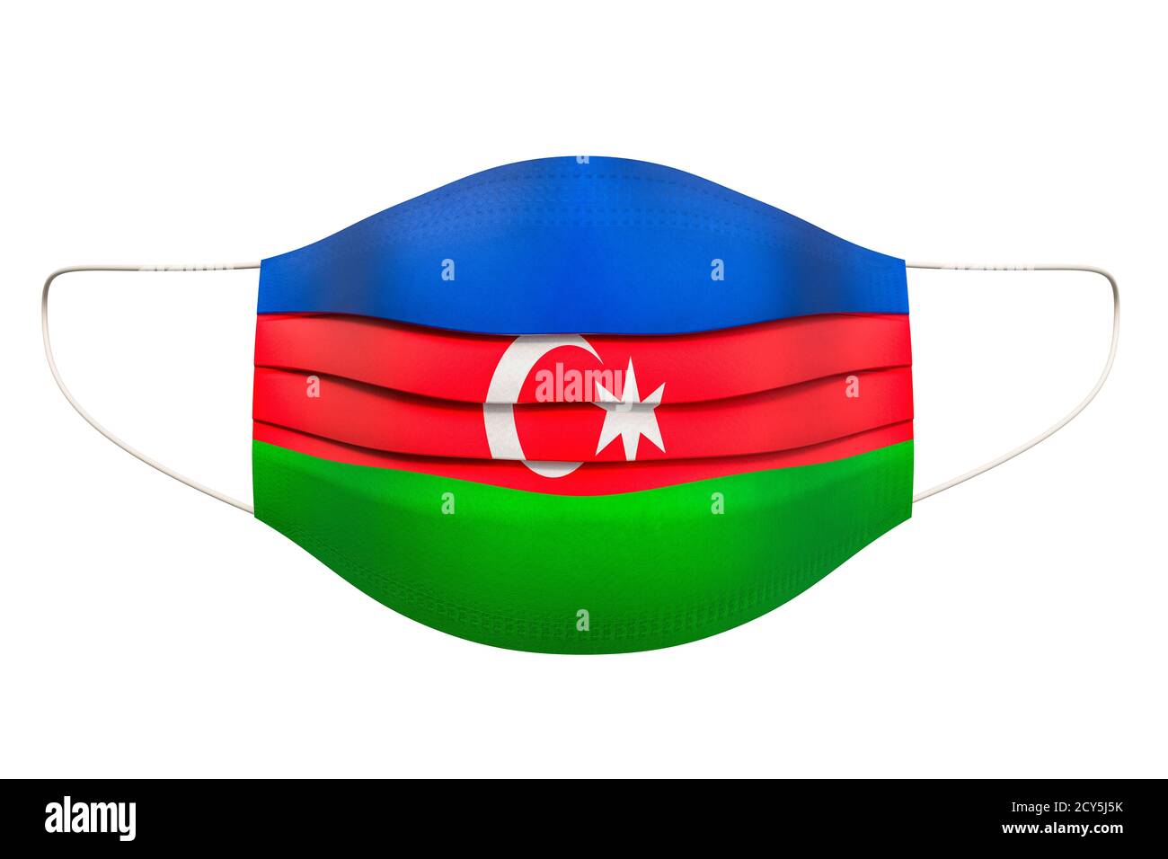 Medical Mask with Azerbaijani flag. 3D rendering isolated on white ...