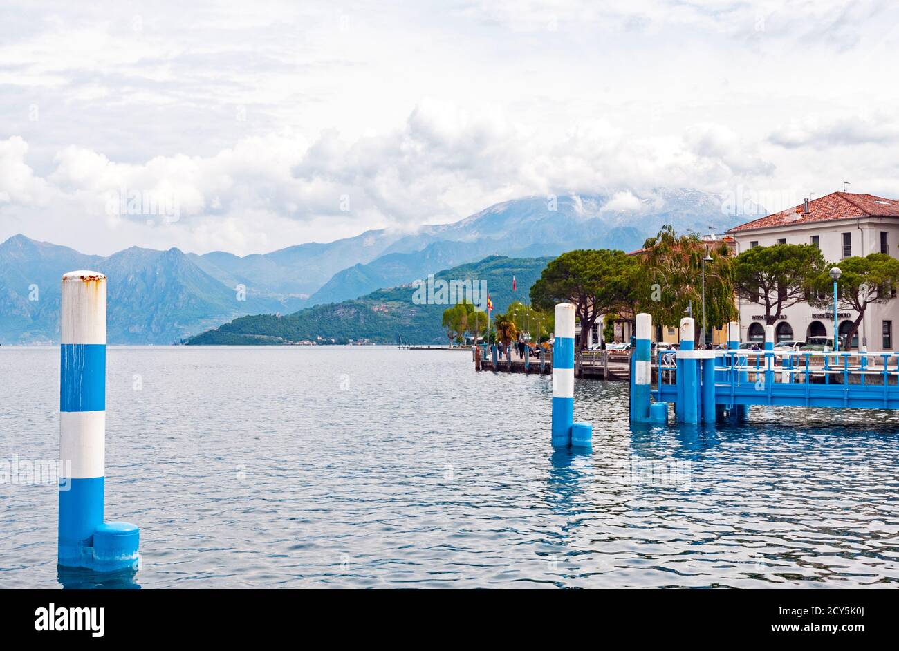 Lago d'Iseo from the town of Iseo, Lombardy region, Italy Stock Photo