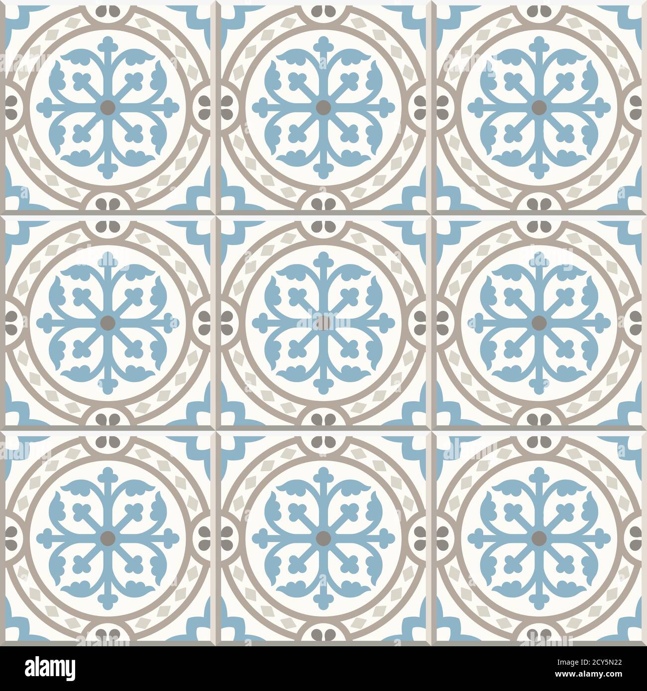 Ancient floor ceramic tiles. Flooring tiling seamless vector background