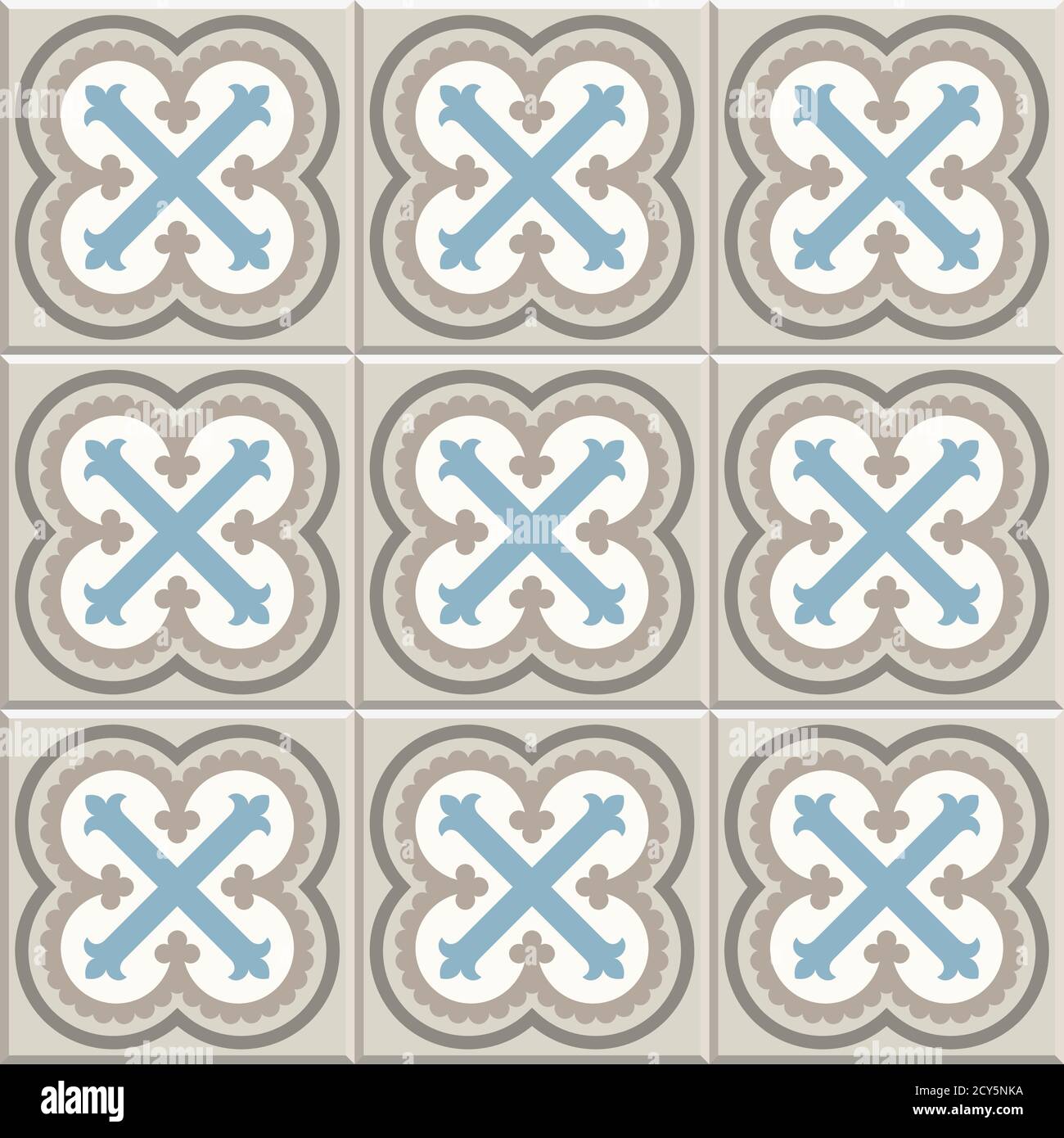 Ancient floor ceramic tiles. Flooring tiling seamless vector background