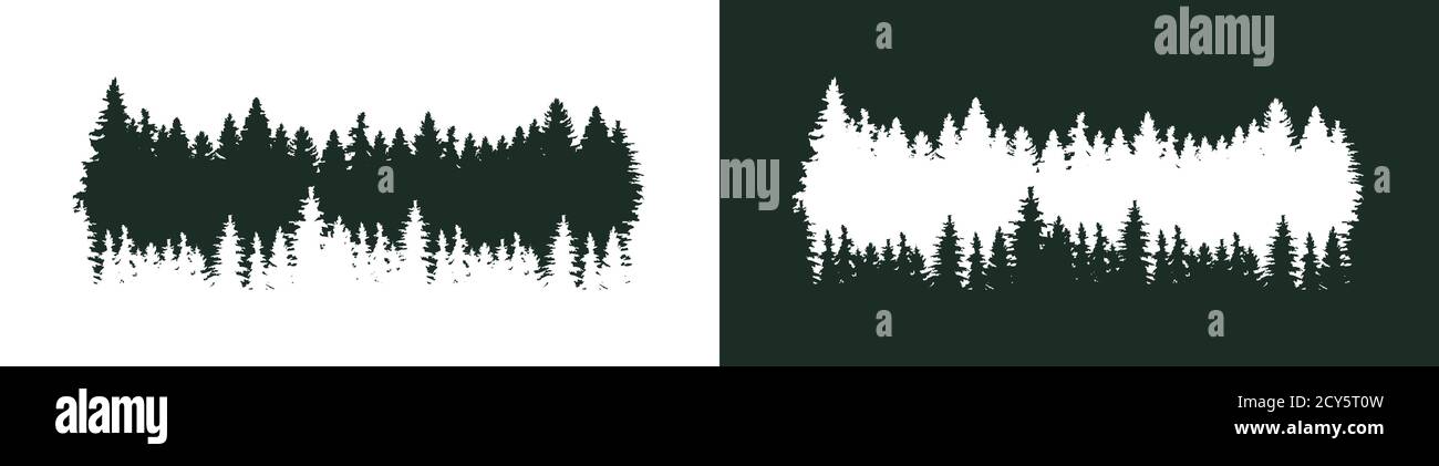 vector mountains forest background texture seamless pattern Stock ...