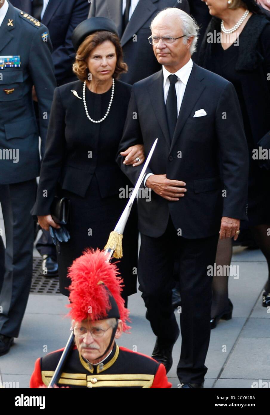 Swedish King Carl Gustav And Queen Silvia Follow The Coffin Of Otto Von Habsburg Lothringen In Vienna July 16 11 Thousands Of Mourners Joined European Royalty On Saturday For The Funeral Of Otto