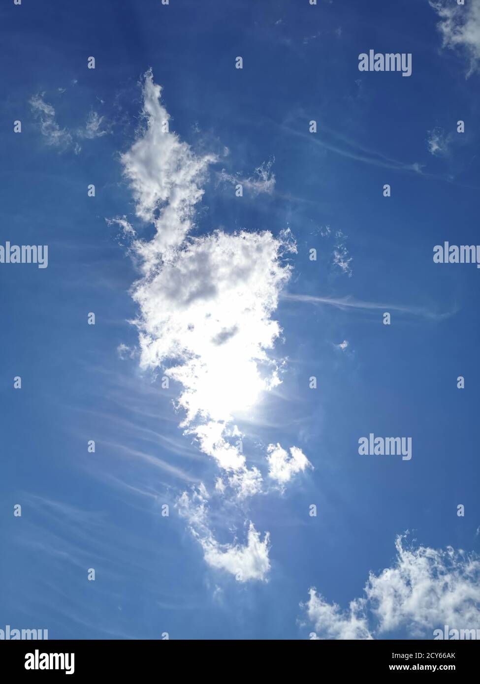 Clouds with blue a dark blue sky Stock Photo - Alamy