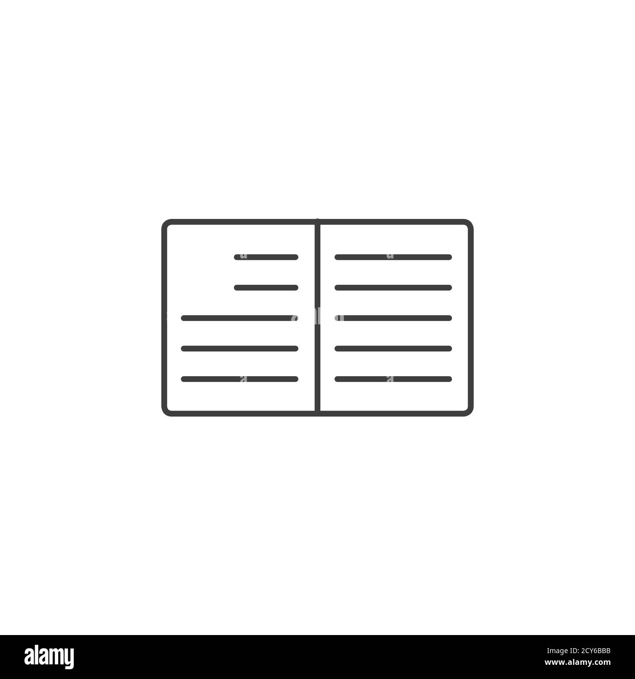 Student journal line icon. open book, workbook icon. Stock vector illustration isolated on white background. Stock Vector